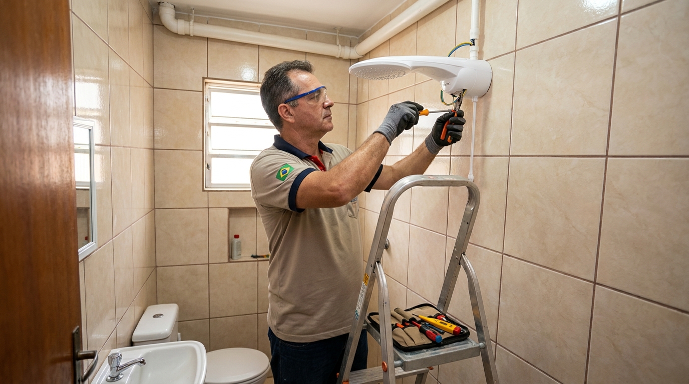Substituição de Chuveiro Antigo em São Lourenço, Niterói‑RJ